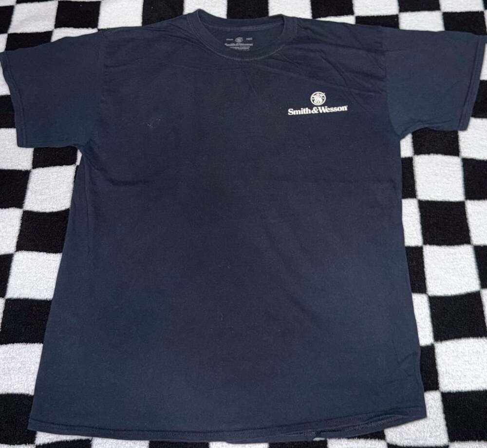 Smith & Wesson American Made Eagle Flag Graphic T-Shirt Black Size L
